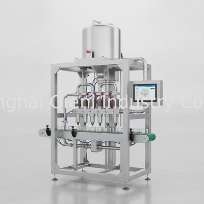 Macchina di riempimento a caldo riscaldata con tecnologia di sollevamento del serbatoio, riscaldamento a percorso completo e pistone servo per prodotti cosmetici