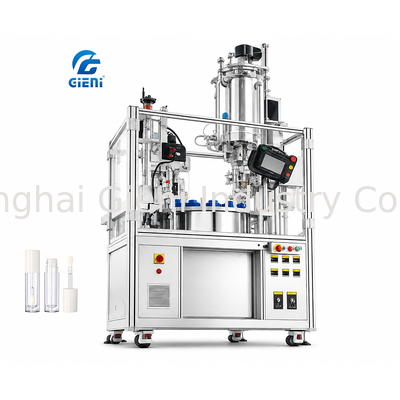 Macchina di riempimento automatica di lucido labiale con 1200 BPH velocità 4 ugello pompa servo pistone e controllo touch screen PLC