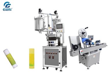 Un buon prezzo. Produzione di attrezzature del balsamo di labbro di dodici ugelli con l'etichettatore automatico in linea