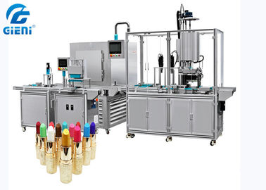 Un buon prezzo. Macchina di formatura cosmetica del rossetto della macchina di rifornimento del silicone di 5 ugelli completamente con il tunnel di raffreddamento in linea