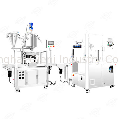 Linea di produzione automatica completa della tappatrice di riempimento del mascara di lucentezza del labbro del robot di ABB