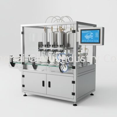 Macchina automatica di riempimento dei cuscini con posizionamento manuale della spugna e servo riempimento a quattro ugelli per la produzione di crema BB