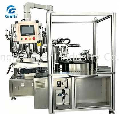Macchina di riempimento cosmetica rotativa ad alta velocità con precisione multi-livello servomotore per 24-30 cicli al minuto