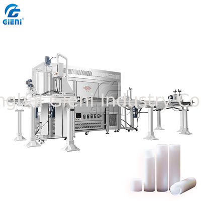 Preriscaldando la linea singolo ugello di riempimento a caldo del riempitore del balsamo di labbro del bastone del balsamo