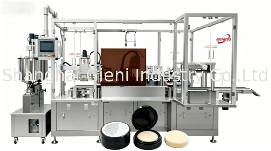 Riempitrice per cuscini in spugna NBR ad alta velocità con uscita 48 pezzi / minuto e riempimento servo a quattro ugelli per la produzione cosmetica coreana