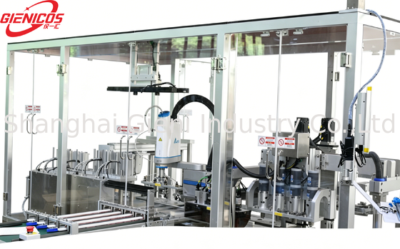 Macchina automatica di riempimento del cuscino con sistema Flip Pick & Place a 180° Quattro ugelli servo di riempimento e due serbatoi in acciaio inossidabile da 25L
