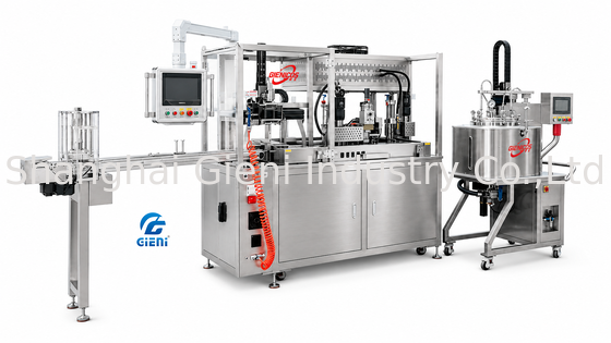 Macchina automatica per il riempimento di rossetti GLU-900 Sistema di pompaggio automatico Serbatoio mobile da 30L Attrezzatura Mitsubishi PLC